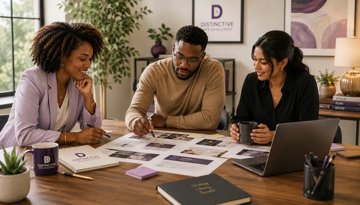Website planning and development workspace for a business consultation