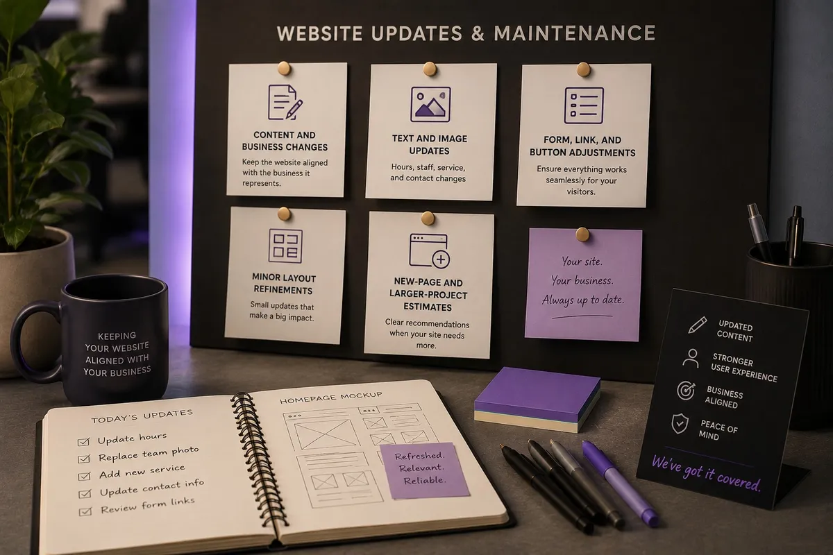Professional support for website content and business updates